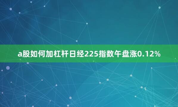 a股如何加杠杆日经225指数午盘涨0.12%